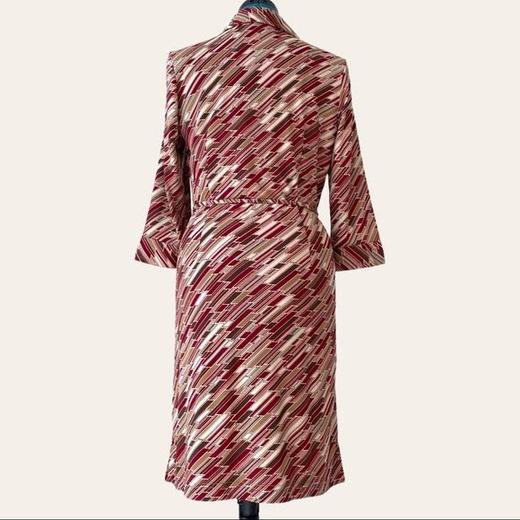 Mossimo Retro Print Shirt Dress size 6 Red Brown pattern 70s vibe - Picture 3 of 14
